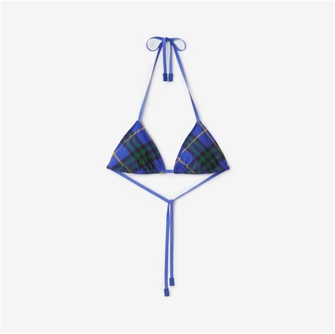 Check Bikini Top in Bright navy 